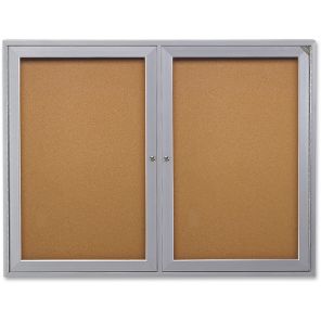 Ghent 2-Door Enclosed Indoor Bulletin Board 48