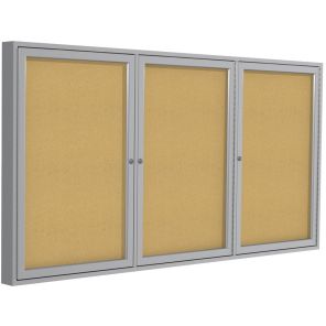 Ghent 3-Door Enclosed Indoor Bulletin Board 36