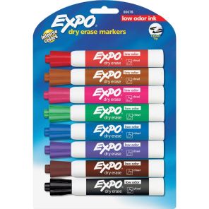 Expo Low Odor Markers - Chisel Marker Point Style - Assorted - 8 / Set