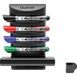 Quartet Prestige 2 Connects Marker Caddy, 4 EnduraGlide Dry-Erase Markers, 1 Eraser
