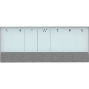 U Brands Magnetic Weekly Calendar Glass Dry Erase Board 35