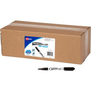 Avery&reg; Marks A Lot Value Pack Dry Erase Markers - Bullet Marker Point Style - Black - 200 / Pack