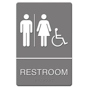 HeadLine Restroom/Wheelchair Image Indoor Sign - 1 Each - Restroom (Man/Woman/Wheelchair) Print/Message - 6