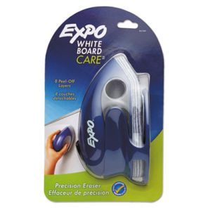 Expo Precision Point Pad Eraser - Replaceable Pad, Ergonomic Handle - Blue - Felt - 1Each