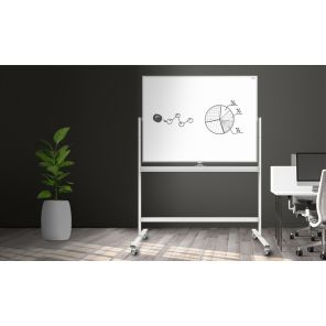 Alfra Reversible Double-Sided Magnetic Mobile Whiteboard 48