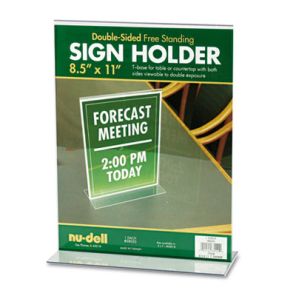 Nudell Acrylic Sign Holder, 8 1/2 x 11, Clear 