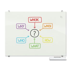 Visionary Magnetic Glass Dry Erase Board – Gloss White 48