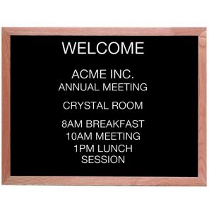 Wood Framed Letter Board Message Center 24