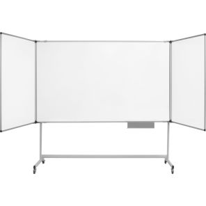 MV Industrial Mobile Magnetic Trio Dry-Erase Board Easel, 40