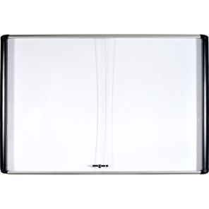 MasterVision Sliding Door Enclosed Porcelain Board 72