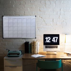 Viztex® Lacquered Steel Magnetic Monthly Planner Dry Erase Board with an Aluminum Frame 36