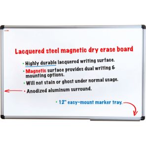 Viztex® Lacquered Steel Magnetic Dry Erase Board