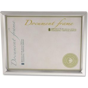 Universal® Plastic Document Frame, for 8 1/2 x 11, Easel Back, Metallic Silver 