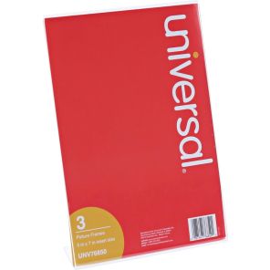 Universal® Clear L-Style Freestanding Frame, 8 1/2 x 11 Insert, 3/Pack 