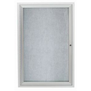 Enclosed Indoor/Outdoor Bulletin Board Satin Anodized Aluminum 24