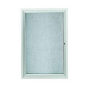 Enclosed Indoor/Outdoor Bulletin Board Satin Anodized Aluminum 24
