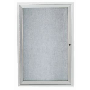 Enclosed Indoor/Outdoor Bulletin Board Satin Anodized Aluminum 36