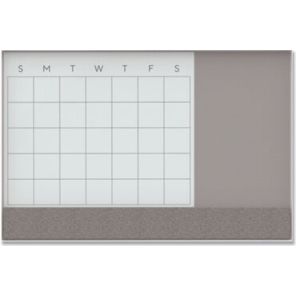 U Brands Magnetic Glass Dry Erase 3-in-1 Calendar Board 35